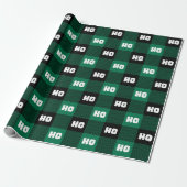Ho Ho Ho Green Black White Christmas Buffalo Plaid Geschenkpapier (Ungerollt)