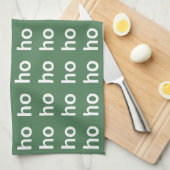 Ho-Ho-Ho Green Christmas Geschirrtuch (Viertel Falte)