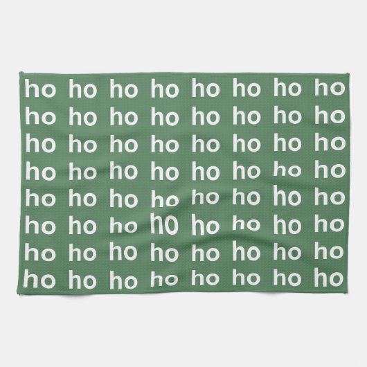 Ho-Ho-Ho Green Christmas Geschirrtuch (Horizontal)