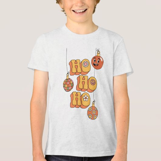 Ho Ho Ho - Groovy Christmas Cheer Tri-Blend Shirt (Vorderseite)