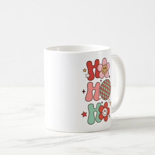 Ho Ho Ho Groovy Retro Kaffeetasse (VorderseiteRechts)