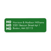 Ho Ho Ho Grün & Weiß Weihnachten Rücksendeadresse (Vorne)