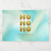 Ho Ho Ho | Grüne Pastel und Gold Alkoholflaschenetikett (Einzelnes Label)