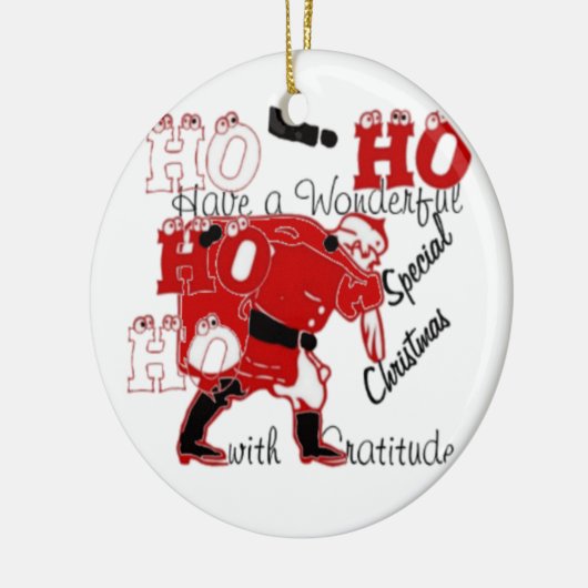 HO HO HO haben ein wunderbares Weihnachten mit Dan Keramikornament (Links)