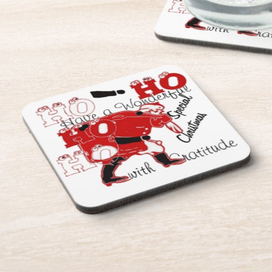 HO HO HO haben ein wunderbares Weihnachten mit Dan Untersetzer (Linke Seite)