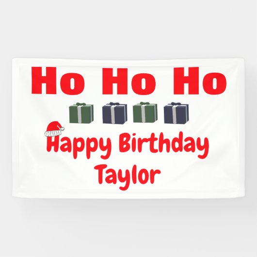 HO HO HO Happy Birthday Banner (Horizontal)