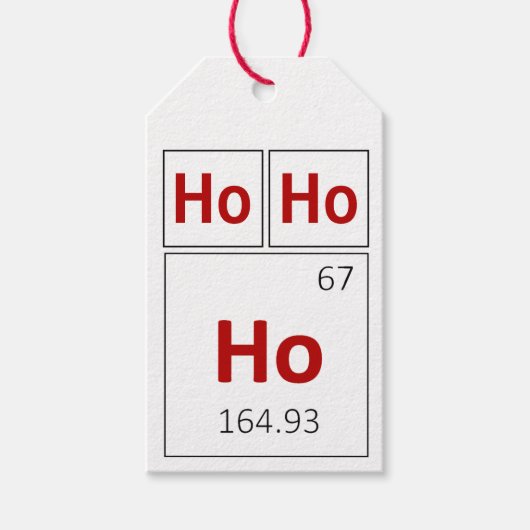 Ho Ho Ho Happy Holidays Periodic Table Red Science Geschenkanhänger (Vorderseite)