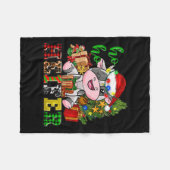 Ho Ho Ho Heifer Christmas Cow Santa Hat Farm Life  Fleecedecke (Vorderseite (Horizontal))