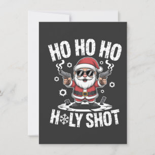 Ho Ho Ho Heiliger Schuss Santa mit Waffe Amerika U Dankeskarte