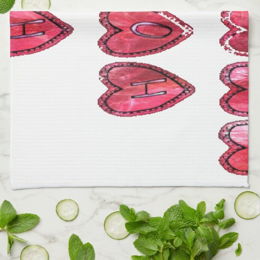 Ho Ho Ho Herz Sammlung. Geschirrtuch (Gefaltet)