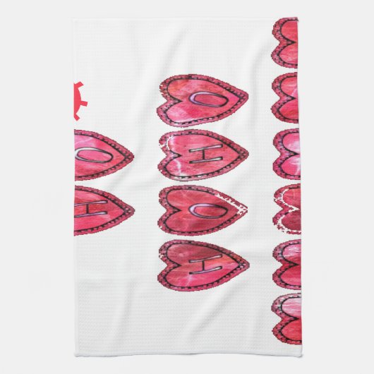 Ho Ho Ho Herz Sammlung. Geschirrtuch (Vertikal)