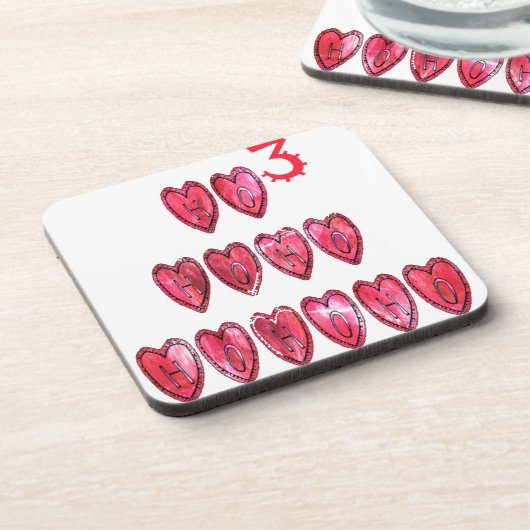 Ho Ho Ho Herz Sammlung. Getränkeuntersetzer (Linke Seite)