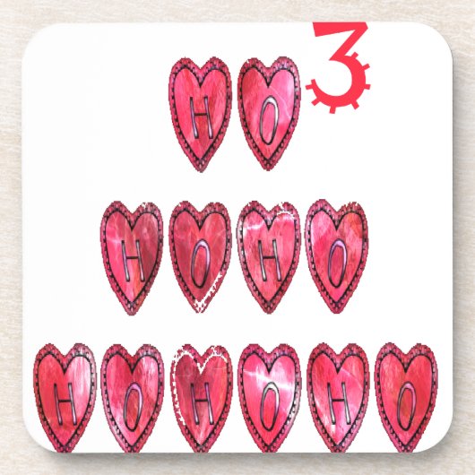 Ho Ho Ho Herz Sammlung. Getränkeuntersetzer (Vorderseite)