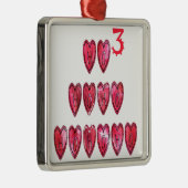 Ho Ho Ho Herz Sammlung. Silbernes Ornament (Rechts)