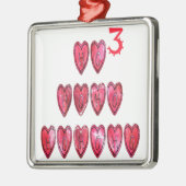 Ho Ho Ho Herz Sammlung. Silbernes Ornament (Links)