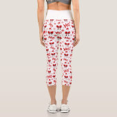 Ho Ho Ho Ho Santa Claus Weihnachtsmuster Capri Leggings (Rückseite)