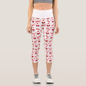 Ho Ho Ho Ho Santa Claus Weihnachtsmuster Capri Leggings (Vorderseite)