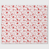Ho Ho Ho Ho White & Red Christmas Pattern Geschenkpapier (Flach)