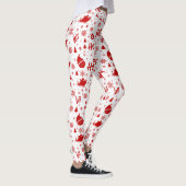 Ho Ho Ho Ho White & Red Christmas Pattern Long Leggings (Rechts)