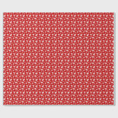 Ho Ho Ho Ho White & Red Santa Face Pattern Geschenkpapier (Flach)
