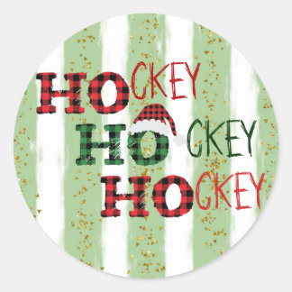 Ho Ho Ho - Hockey Hockey Hockey Runder Aufkleber