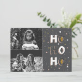 Ho Ho Ho Holiday Card Feiertagskarte (Stehend Vorderseite)