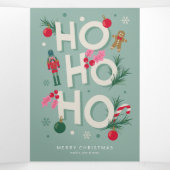 Ho Ho Ho Holiday Cheer Dreifach Gefaltete Urlaubskarte (Innenseite Mitte)