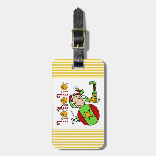 Ho Ho Ho Holiday Elf Gepäckanhänger (Vorderseite vertikal)