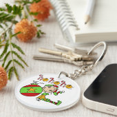 Ho Ho Ho Holiday Elf Schlüsselanhänger (Vorderseite rechts)