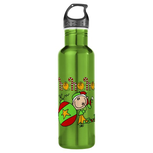 Ho Ho Ho Holiday Elf Trinkflasche (Vorderseite)