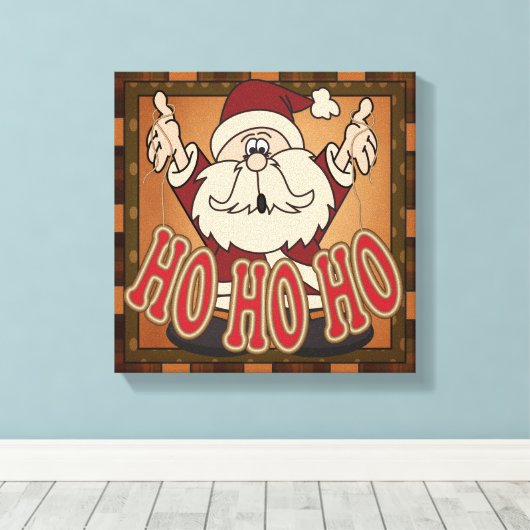 Ho Ho Ho Holiday Santa Claus Leinwand (Insitu (Holzboden))