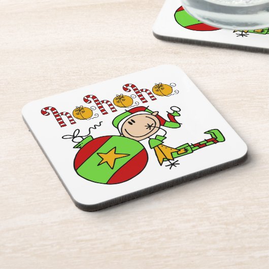 Ho Ho Ho Holiday Santa's Christmas Elf Untersetzer (Linke Seite)