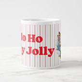 Ho Ho Ho Holy Jolly Christmas Striped Jumbo-Tasse (Vorderseite)