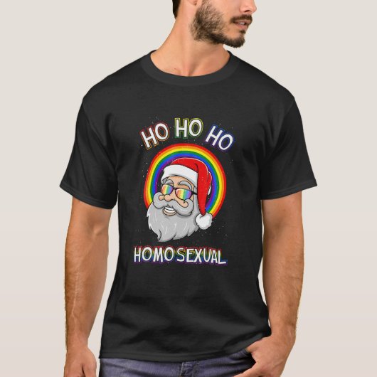 Ho Ho Ho Homosexual Holigays LGBT Ugly Christmas S T-Shirt (Vorderseite)