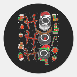 Ho Ho Ho Ice Hockey WeihnachtsEishockey Spieler XM Runder Aufkleber