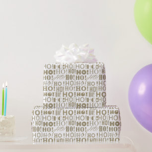 HO! HO! HO! In Silver und Gold Confetti Weihnachte Geschenkpapier