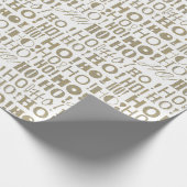 HO! HO! HO! In Silver und Gold Confetti Weihnachte Geschenkpapier (Ecke)