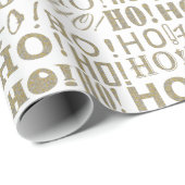 HO! HO! HO! In Silver und Gold Confetti Weihnachte Geschenkpapier (Rolleneckpunkt)