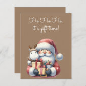 🎅 🎁 Ho Ho Ho, It's Gift Time! 🎁 Einladung (Vorne/Hinten)