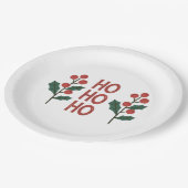 "Ho Ho Ho: Jolly Vibes die ganze Jahreszeit verbre Pappteller (Schrägansicht)