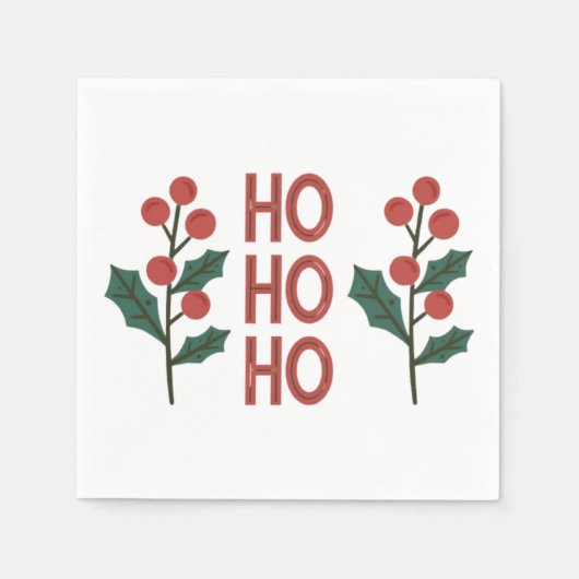 "Ho Ho Ho: Jolly Vibes die ganze Jahreszeit verbre Serviette (Vorderseite)