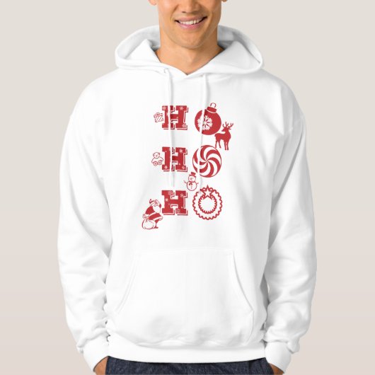 Ho Ho Ho Joyful Christmas Santa Laugh Hoodie (Vorderseite)