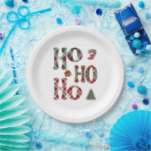 Ho Ho Ho Kariert Weihnachten Pappteller (Party)
