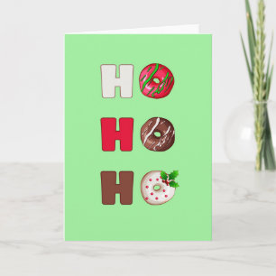 Ho Ho Ho Krapfen-Weihnachtsfeiertags-Gruß-Karte Feiertagskarte
