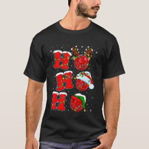 Ho Ho Ho Lustiger Weihnachtsmann Boccia-Weihnachts T-Shirt