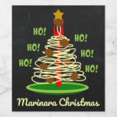 Ho! Ho! Ho! Marinara Christmas Pasta Tree Weinetikett (Einzelnes Label)