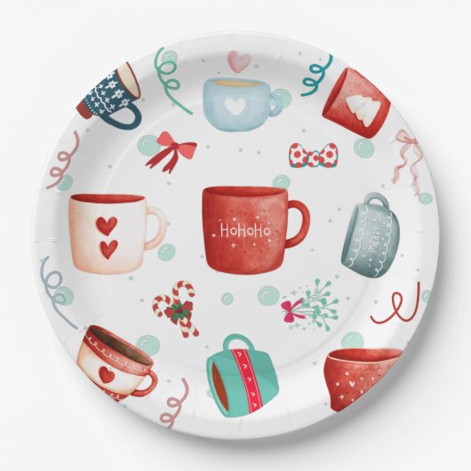 Ho Ho Ho Mein neuestes Muster-Design für diese Wei Pappteller (Vorderseite)