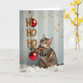 Ho Ho Ho Meowry Christmas Cat Karte (Gelbe Blume)