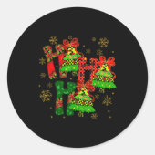 Ho Ho Ho Merry Christmas Coquette Bow Xmas Trees H Runder Aufkleber