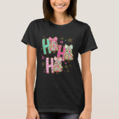 Ho Ho Ho Merry Christmas Coquette Bow Xmas Trees H T-Shirt (Vorderseite)